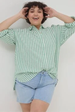 FatFace Green Billie Stripe Longline Shirt