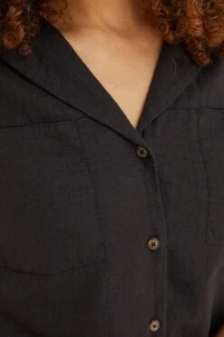 FatFace Val Linen Blend Black Shirt -Fat Face Shop U04487s5