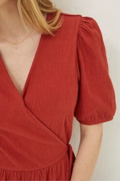 FatFace Red Danica Jersey Wrap Dress -Fat Face Shop U04499s5