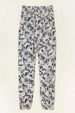 FatFace Natural Batik Flowers Shirred Trousers -Fat Face Shop U04524s5