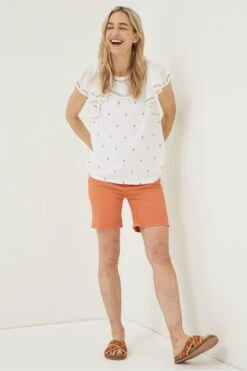 FatFace Natural Leah Embroidered Top -Fat Face Shop U04558s3