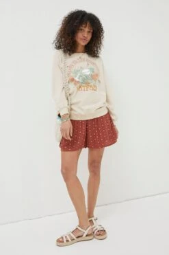 FatFace Natural Alex Rainforest Crew Sweatshirt -Fat Face Shop U04824s5