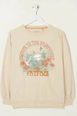FatFace Natural Alex Rainforest Crew Sweatshirt -Fat Face Shop U04824s8