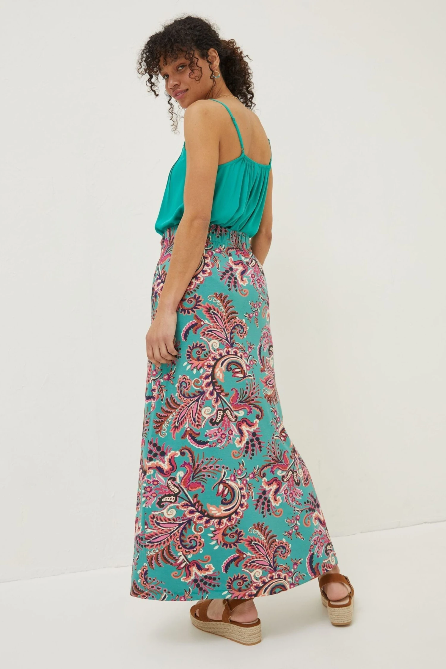 FatFace Green Shona Festival Maxi Skirt 4 FatFace Green Shona Festival Maxi Skirt - Image 2