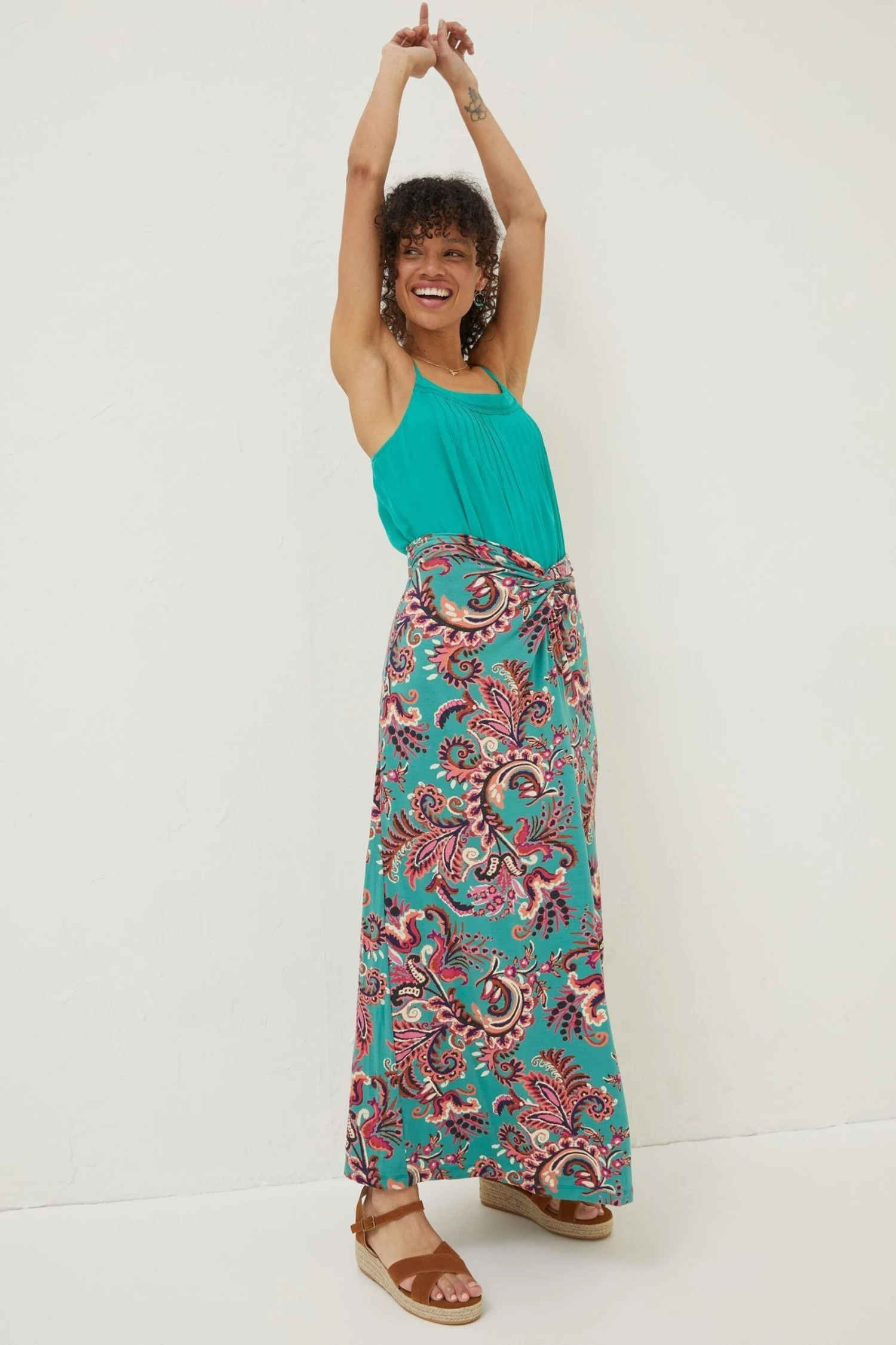 FatFace Green Shona Festival Maxi Skirt 5 FatFace Green Shona Festival Maxi Skirt - Image 3