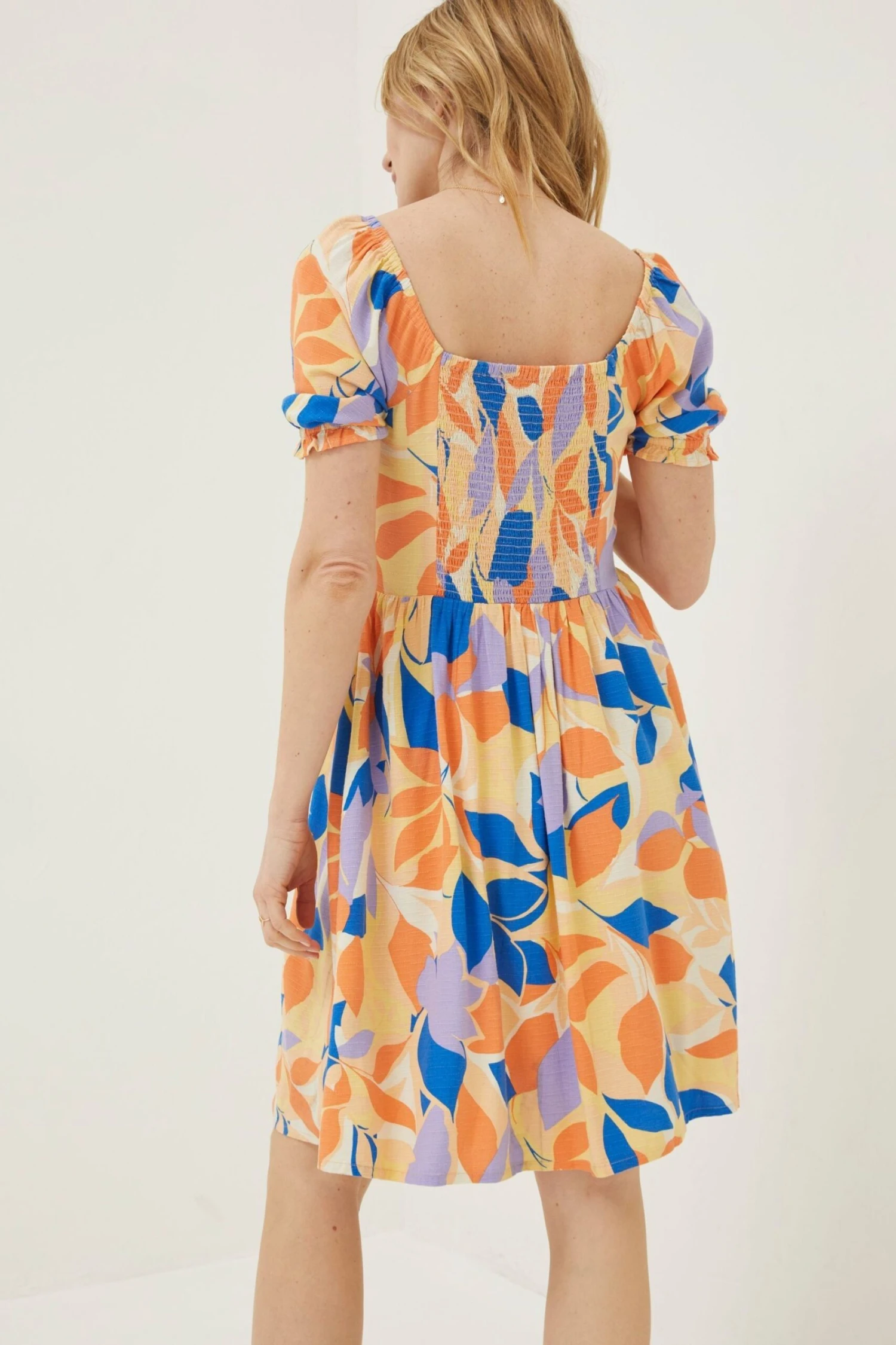 FatFace Orange Aideen Stencil Floral Dress 4 FatFace Orange Aideen Stencil Floral Dress - Image 2