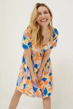 FatFace Orange Aideen Stencil Floral Dress 9 FatFace Orange Aideen Stencil Floral Dress -Fat Face Shop U12 365s3