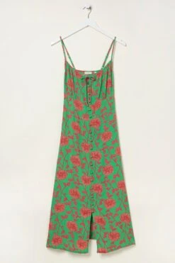 FatFace Green Ariel Bali Blooms Midi Dress -Fat Face Shop U12 368s5