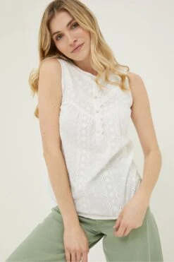 FatFace Elianna Broderie White Cami