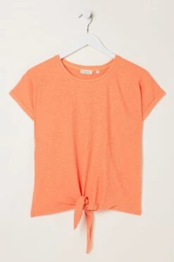 FatFace Orange Fran Tie Front Top -Fat Face Shop U12273s5