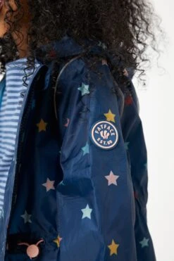 FatFace Girls Navy Star Waterproof Packable Jacket -Fat Face Shop U13970s4