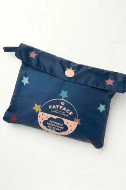 FatFace Girls Navy Star Waterproof Packable Jacket -Fat Face Shop U13970s6