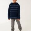FatFace Blue Stripe Fleece Popover Hoodie