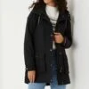 FatFace Taylor Black Coat -Fat Face Shop U88347s
