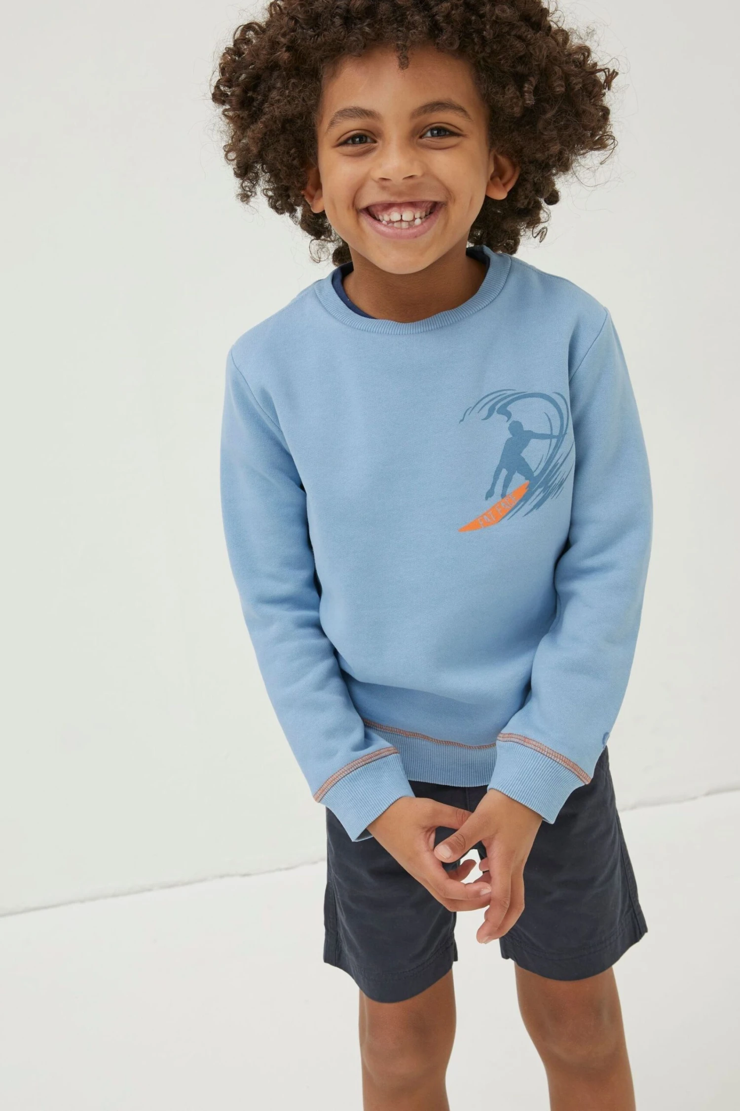 FatFace Blue Dip Dye Surf Crew Neck Sweatshirt 3 FatFace Blue Dip Dye Surf Crew Neck Sweatshirt