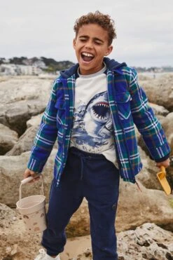 FatFace Blue Noah Knee Panel Joggers -Fat Face Shop U99393s4